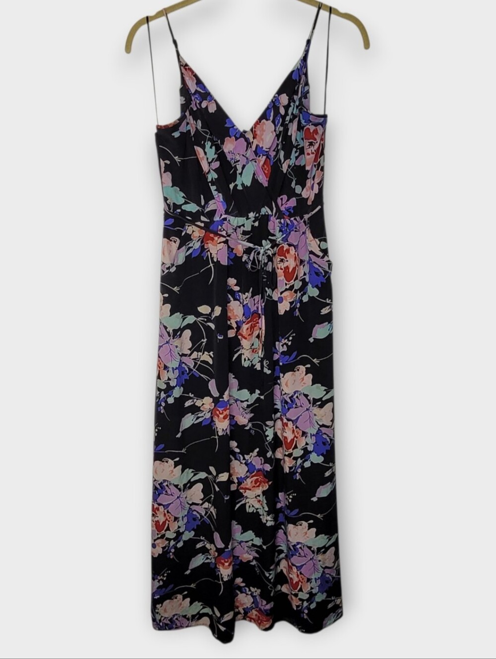 Yumi Kim Silk Cleo Maxi Dress S Black Floral